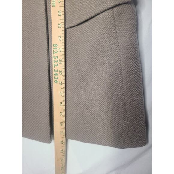 BCBGMAXAZRIA Womens Peak Lapel Double Breasted Coat Large Stone Taupe Classic - Picture 10 of 13